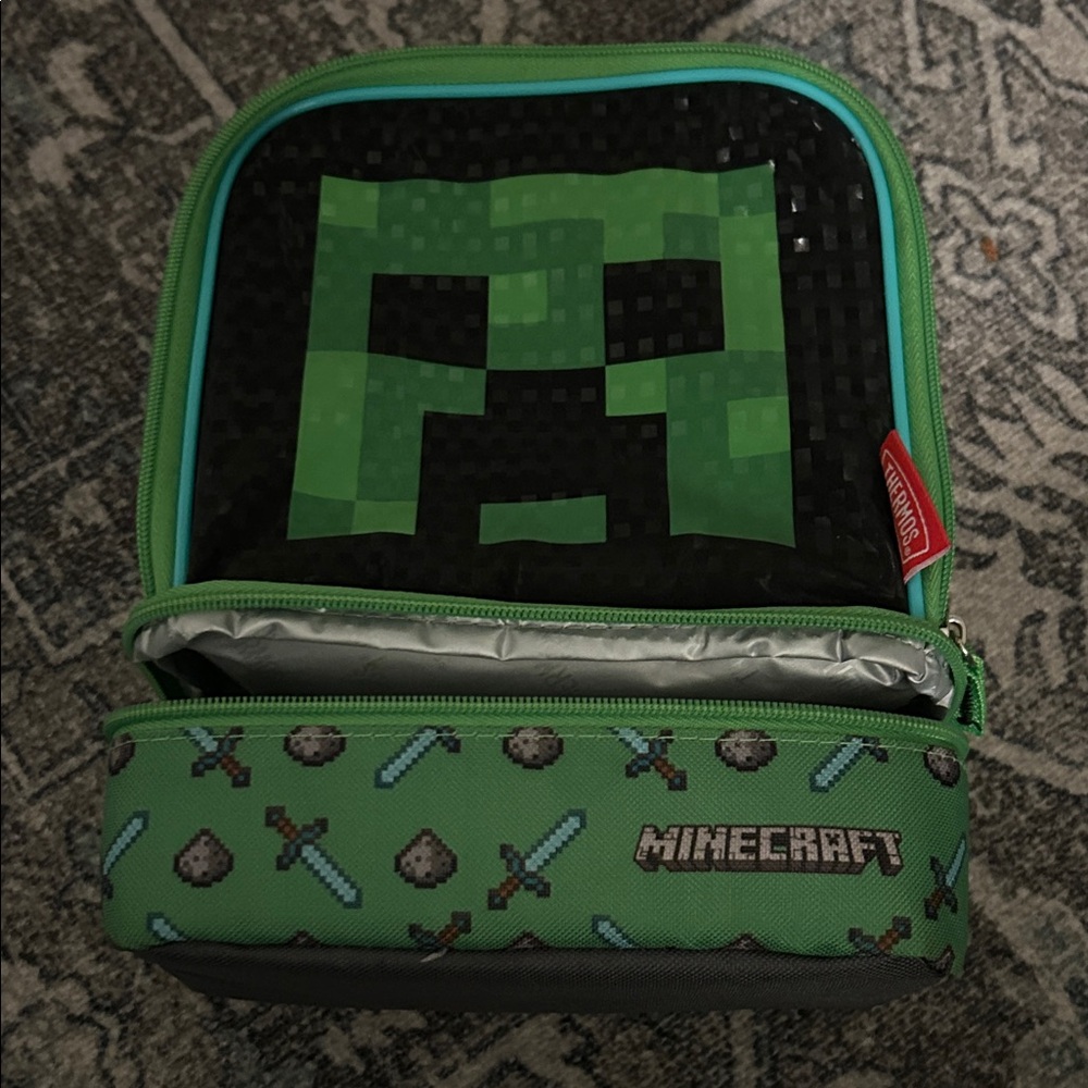 Thermos Minecraft Creeper Lunch Bag - Green and Black